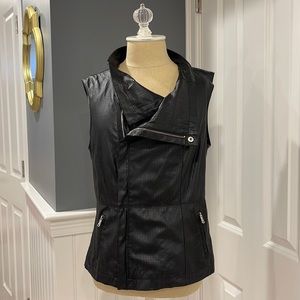 Black Faux Leather Vest.